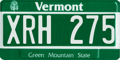 VT license plate XRH275