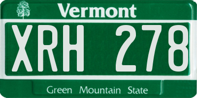 VT license plate XRH278