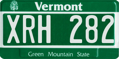 VT license plate XRH282
