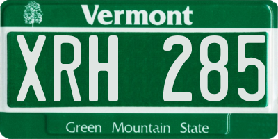 VT license plate XRH285