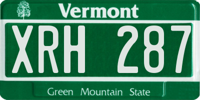 VT license plate XRH287