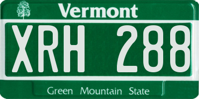 VT license plate XRH288