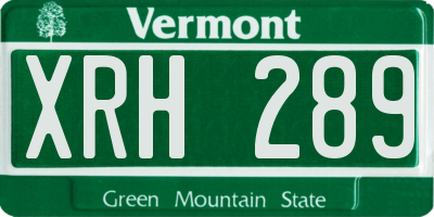 VT license plate XRH289