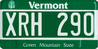 VT license plate XRH290