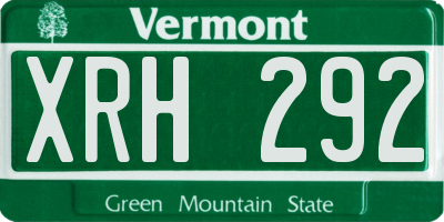 VT license plate XRH292