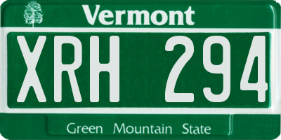 VT license plate XRH294