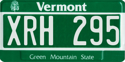 VT license plate XRH295