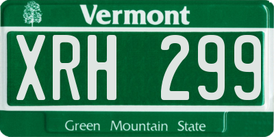 VT license plate XRH299