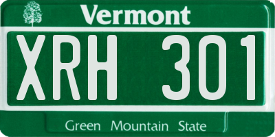 VT license plate XRH301