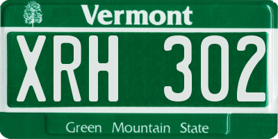 VT license plate XRH302