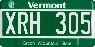 VT license plate XRH305