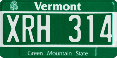 VT license plate XRH314