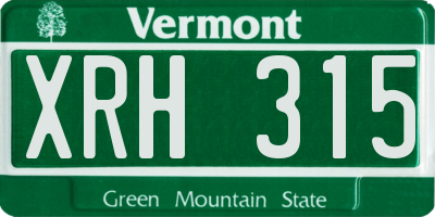 VT license plate XRH315