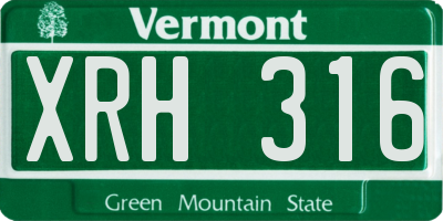 VT license plate XRH316