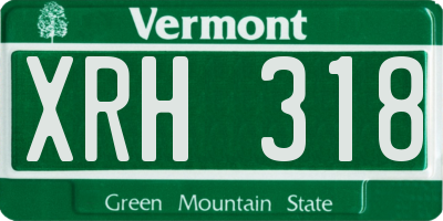 VT license plate XRH318