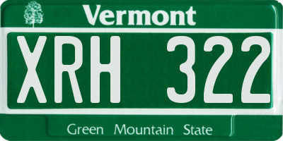 VT license plate XRH322