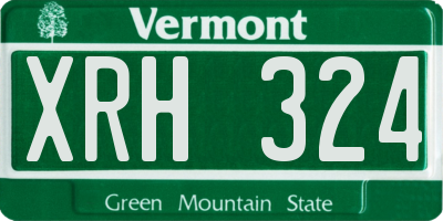 VT license plate XRH324