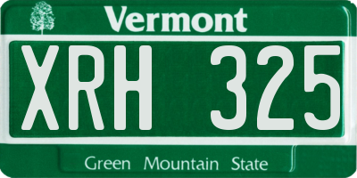 VT license plate XRH325
