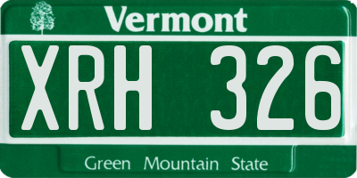 VT license plate XRH326