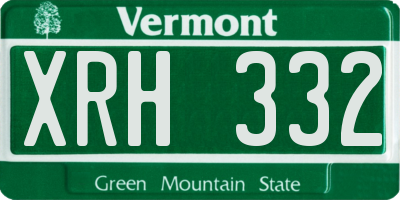 VT license plate XRH332