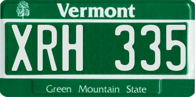 VT license plate XRH335