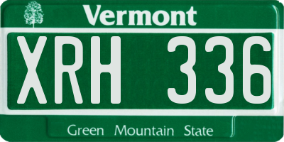 VT license plate XRH336