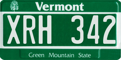 VT license plate XRH342