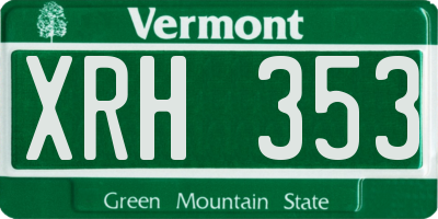VT license plate XRH353