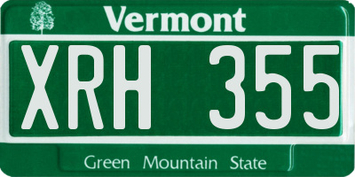 VT license plate XRH355