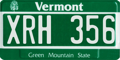 VT license plate XRH356