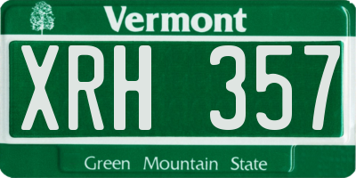 VT license plate XRH357