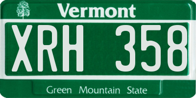VT license plate XRH358