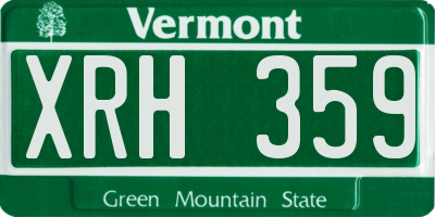 VT license plate XRH359