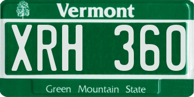 VT license plate XRH360
