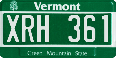 VT license plate XRH361