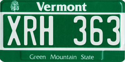 VT license plate XRH363
