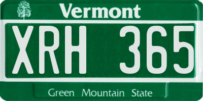 VT license plate XRH365