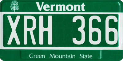 VT license plate XRH366