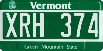 VT license plate XRH374