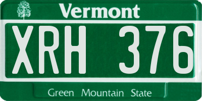 VT license plate XRH376