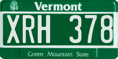 VT license plate XRH378
