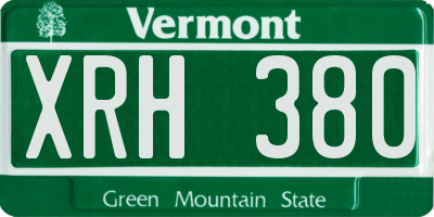VT license plate XRH380