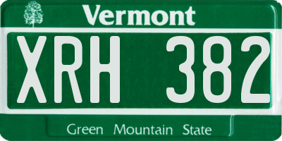 VT license plate XRH382