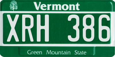 VT license plate XRH386