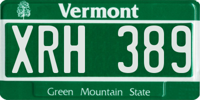 VT license plate XRH389