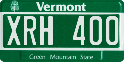 VT license plate XRH400