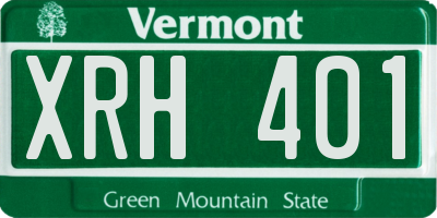 VT license plate XRH401
