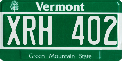VT license plate XRH402