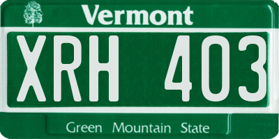VT license plate XRH403
