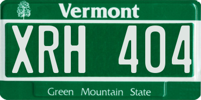 VT license plate XRH404